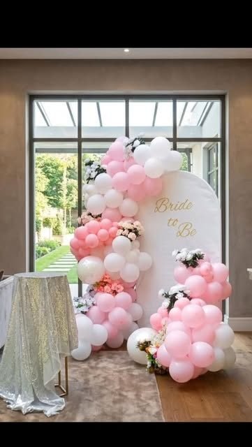 Bride-to-be decoration setup in Sialkot in pink and white