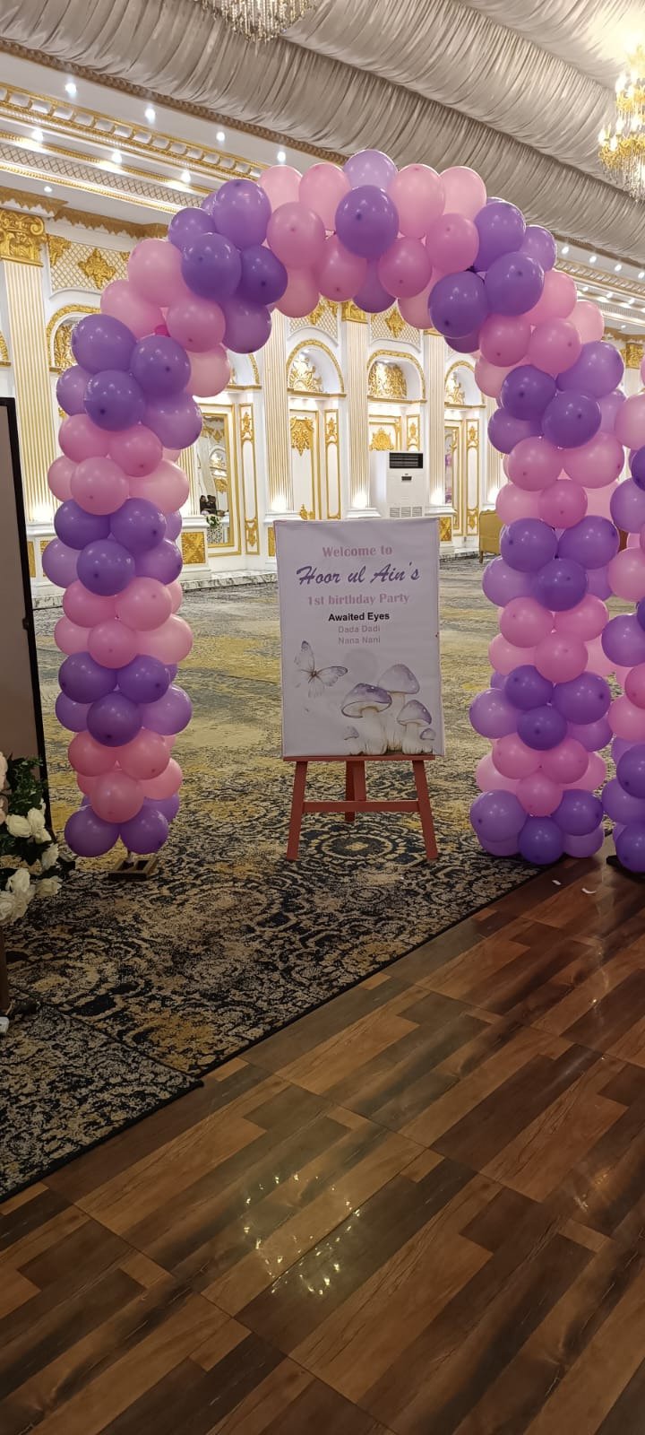Pink and purple birthday balloon decoration in Sialkot – Events In Sialkot