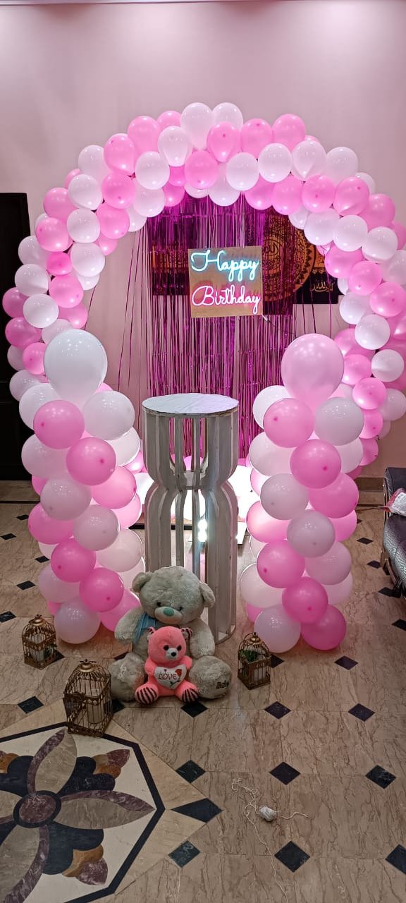 Pink birthday balloon decoration in Sialkot – Events In Sialkot
