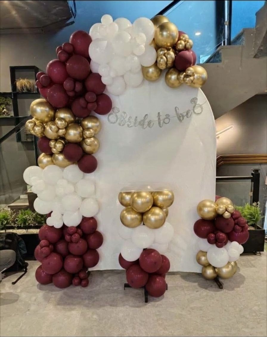 Blue and white bride to be balloon setup in Sialkot – Events In Sialkot