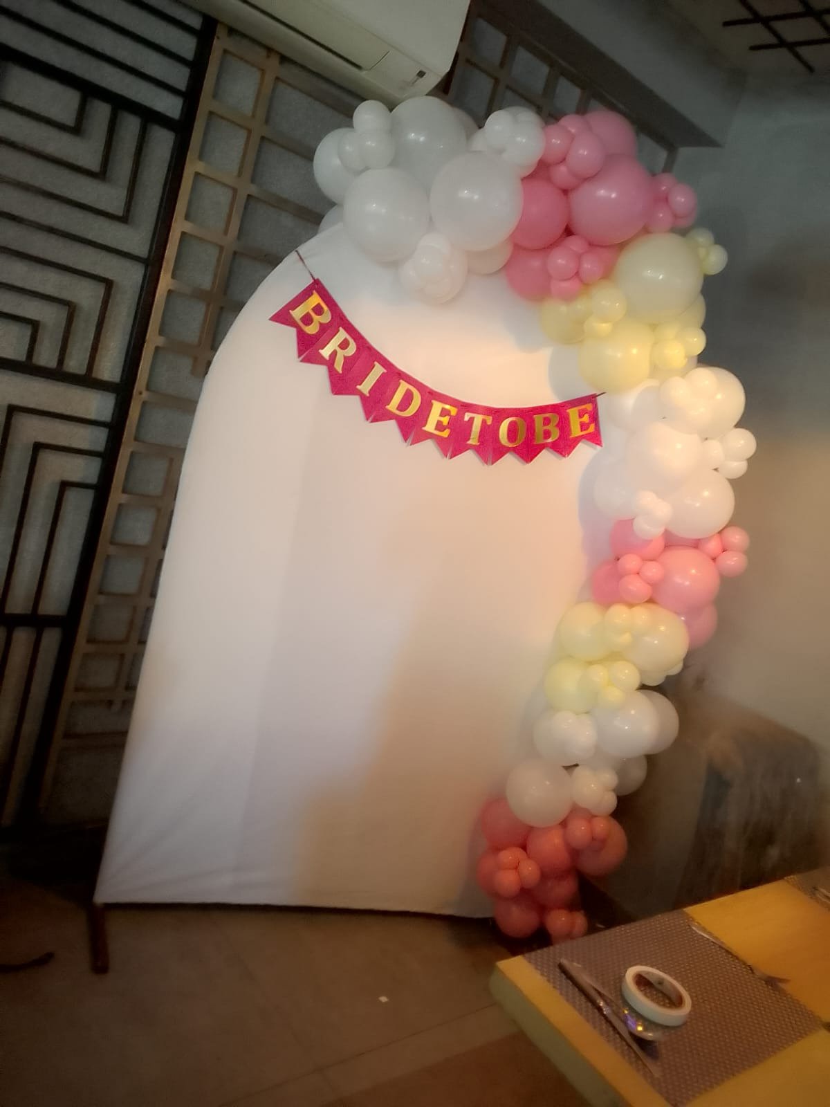 Red and orange bride to be balloon setup in Sialkot – Events In Sialkot