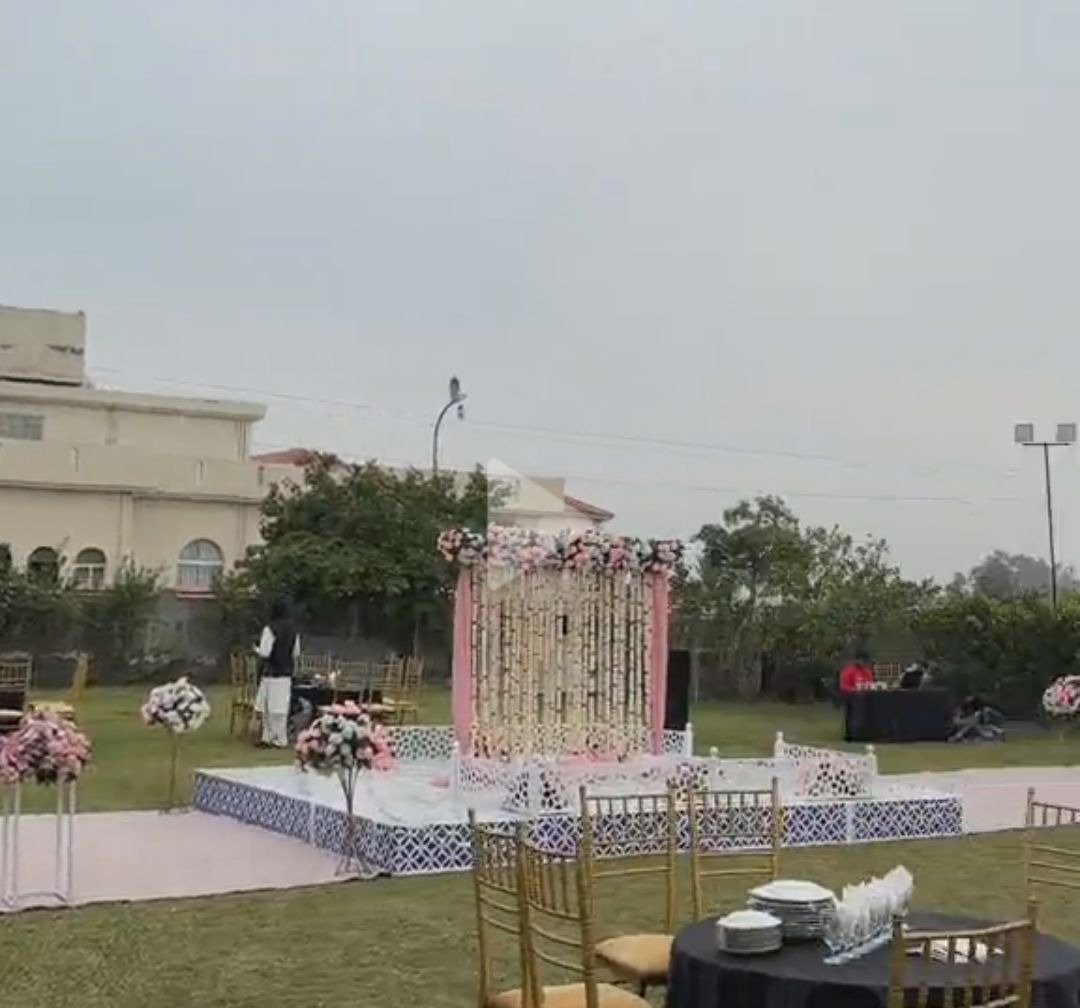 White floral backdrop decor with fairy lights in Sialkot – Events In Sialkot