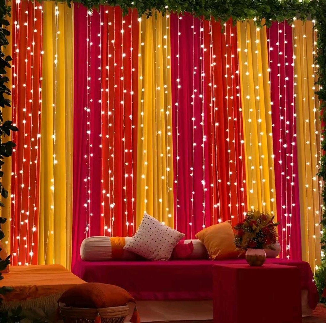 Red and orange mehndi stage decoration in Sialkot – Events In Sialkot